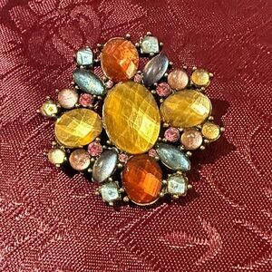 Liz Claiborne Vibrant Yellow and Orange Brooch